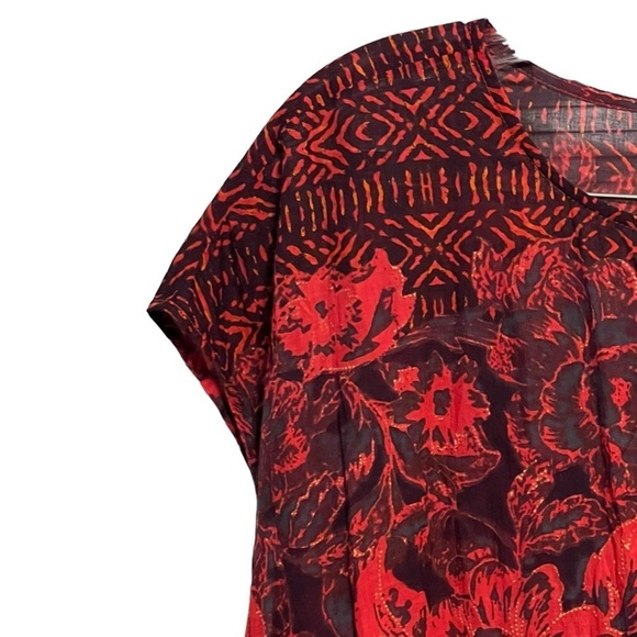 Free People gotta have you tunic top tiered red boho oversized - Picture 6 of 11